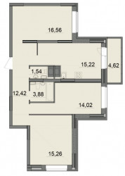Трёхкомнатная квартира 80.29 м²